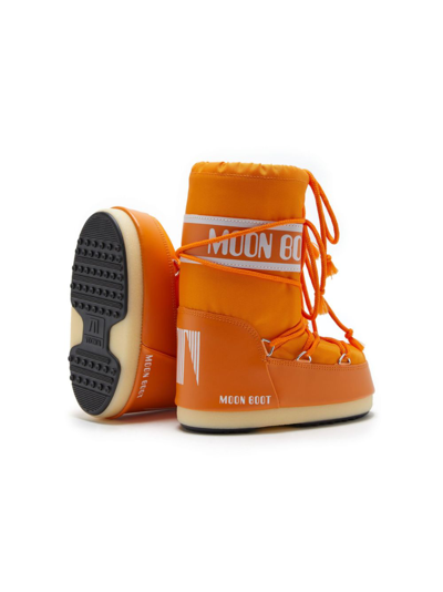 Moon Boot Icon Logo-tape Snow Boots In Orange