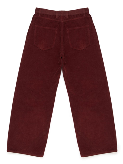 Shop Marcelo Burlon County Of Milan Corduroy Wide-leg Trousers In Red