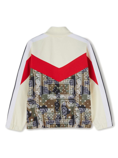 Palm Angels Camouflage-print Zip-up Jacket In White