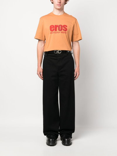 Shop Martine Rose Eros Graphic-print Cotton T-shirt In Brown