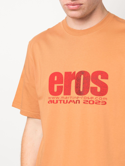 Shop Martine Rose Eros Graphic-print Cotton T-shirt In Brown
