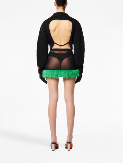Heron Preston Faux-fur Straight Skirt In Black