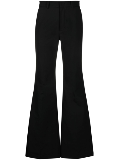 Shop We11 Done Flared Trousers - Women's - Cotton/polyester In Black