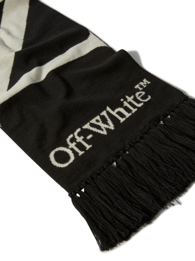 Shop Off-white No Offence Intarsia-logo Scarf In Black