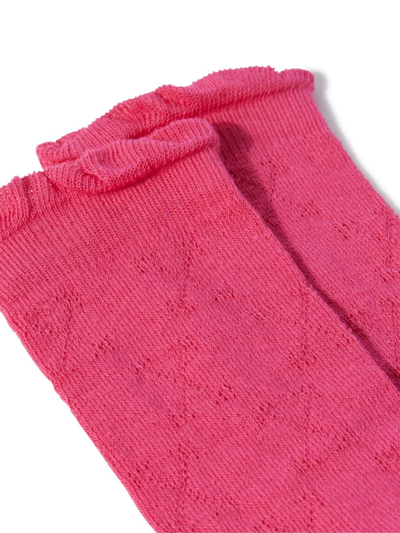 Shop Off-white Arrow-motif Openwork Knitted Socks In Pink