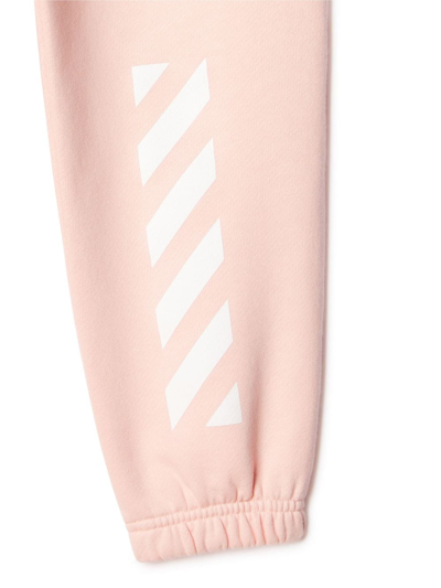 Shop Off-white Bookish Diag Cotton Track Pants In Pink