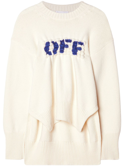 Shop Off-white Off-logo Wool Jumper In Neutrals