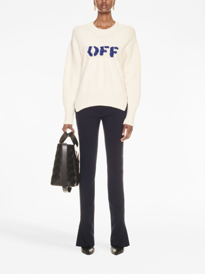 Off-white Off-logo Wool Jumper In Neutrals