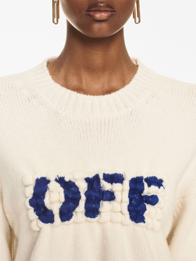 Shop Off-white Off-logo Wool Jumper In Neutrals