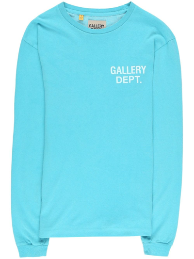 Shop Gallery Dept. Logo-print Long-sleeve Sweatshirt In Blue