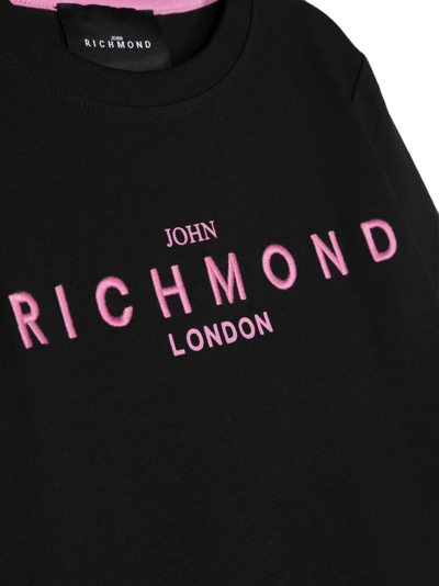 Shop John Richmond Junior Logo Embroidered Jersey Sweatshirt In Black