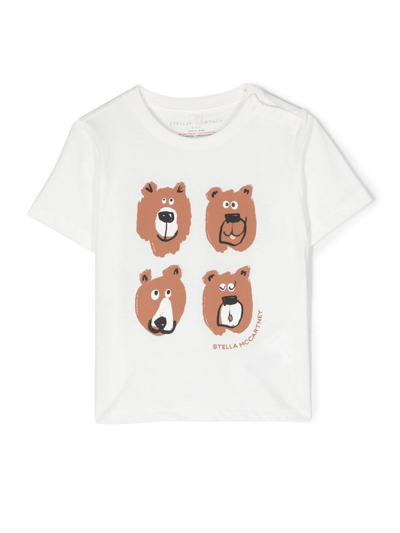 Shop Stella Mccartney Grizzly Bear-print Organic-cotton T-shirt In White