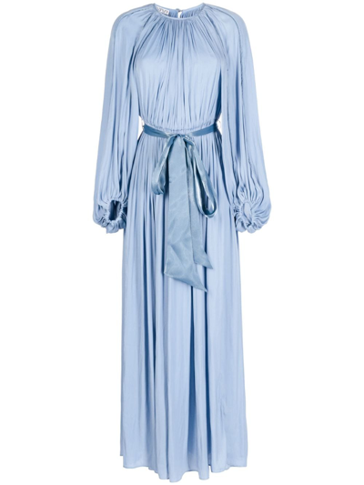 Shop Baruni Mid-length Pleated Dress In Blue