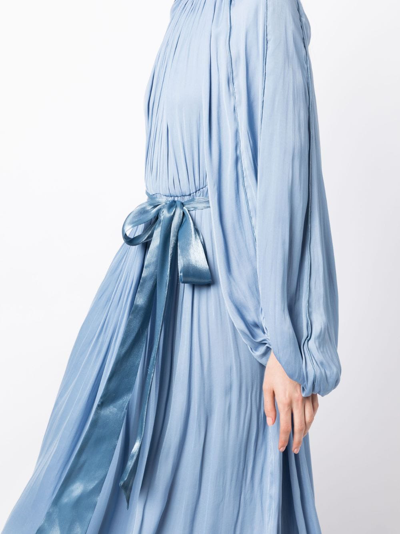 Shop Baruni Mid-length Pleated Dress In Blue