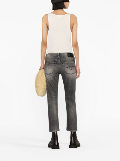 Shop R13 Mid-rise Cropped Jeans In Grey