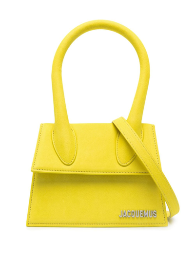 Shop Jacquemus Le Chiquito Moyen Tote Bag In Yellow