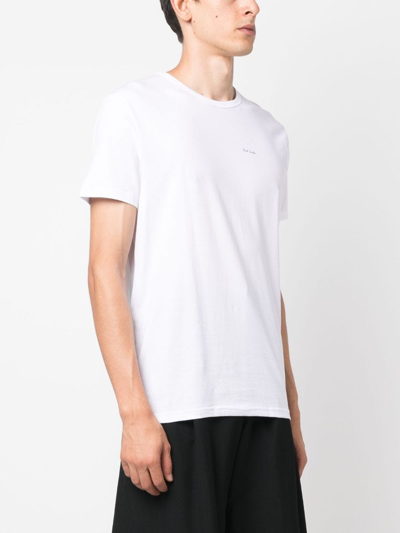Shop Paul Smith Logo-print Cotton T-shirt In White