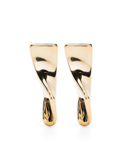 Shop Jacquemus Les Boucles J Earrings In Gold