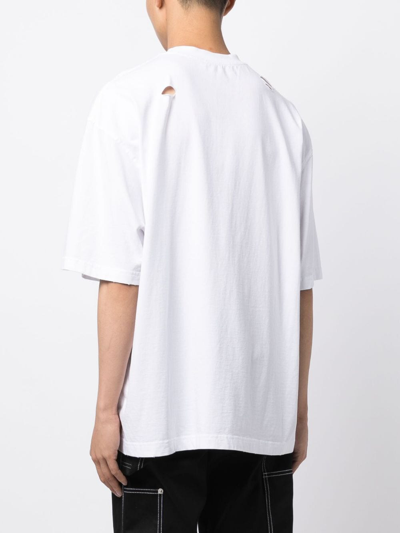 We11 Done Logo-print Cotton T-shirt In White
