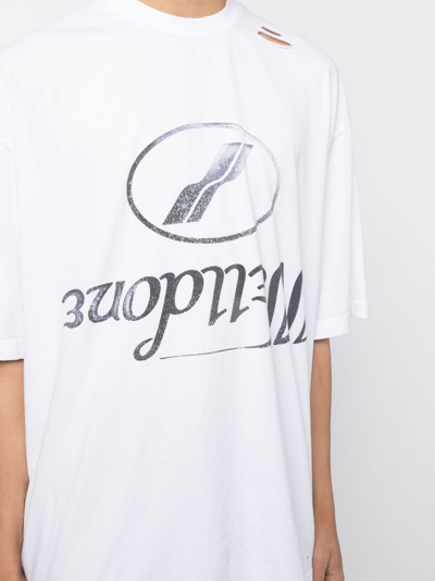 We11 Done Logo-print Cotton T-shirt In White