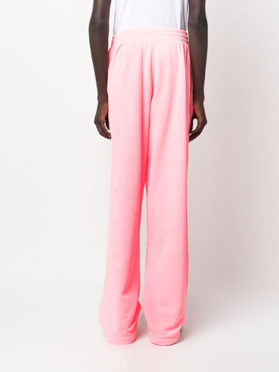 Shop Mainless Distressed Cotton Track Trousers In Pink