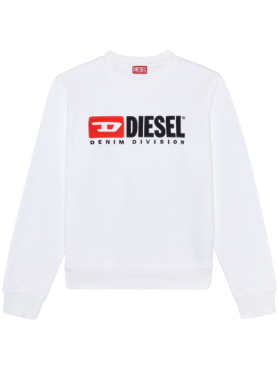 Diesel Maglia A Maniche Lunghe Con Ricamo In White