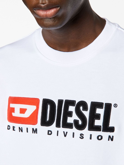 Shop Diesel S-ginn-div Logo-appliqué Sweatshirt In White