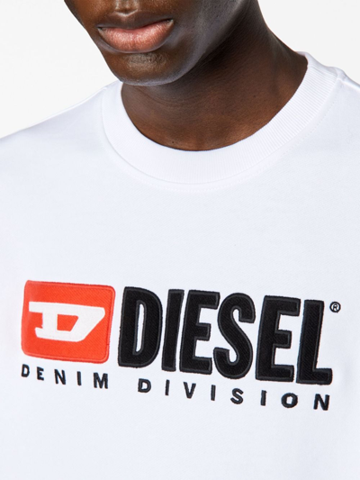 Diesel Maglia A Maniche Lunghe Con Ricamo In White
