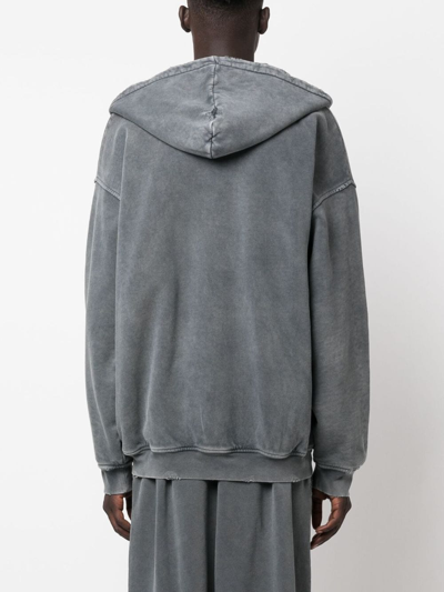 Shop Mainless Distressed Hooded Jacket In Grey
