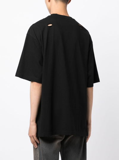 Shop We11 Done Logo-print Cotton T-shirt In Black