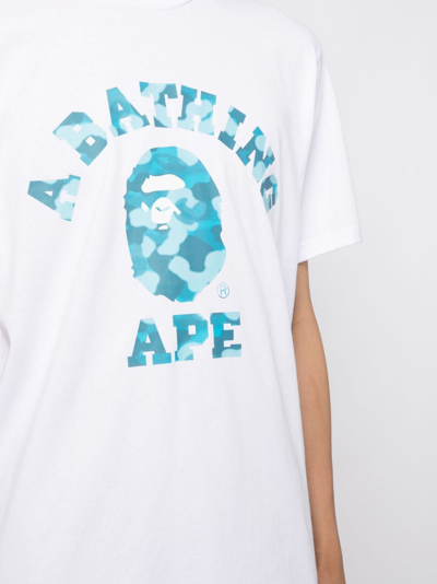 Shop A Bathing Ape Radiation College Camouflage-print T-shirt In White