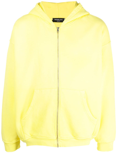 Shop Mainless Cotton Hooded Jacket In Yellow