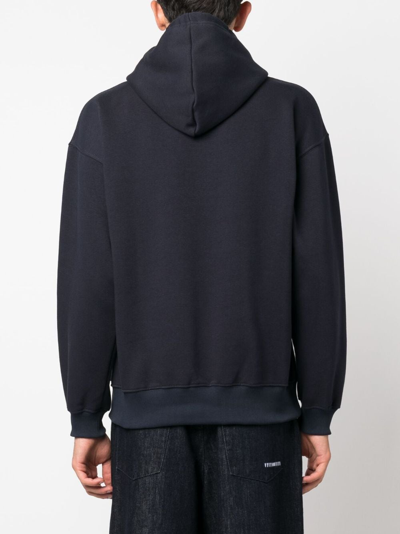 Shop Société Anonyme Graphic-print Drawstring Hoodie In Blue