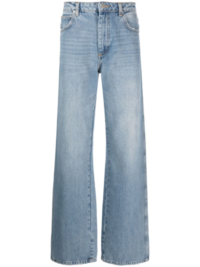 Shop Mainless Distressed Straight-leg Jeans In Blue