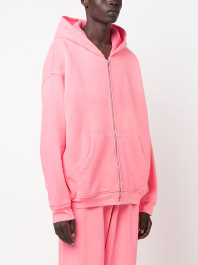 Shop Mainless Distressed Hooded Jacket In Pink