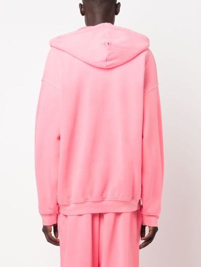 Shop Mainless Distressed Hooded Jacket In Pink