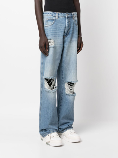 Shop Mainless Ripped High-waist Jeans In Blue