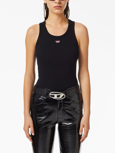 Diesel Logo-patch Sleeveless Vest Top In Black