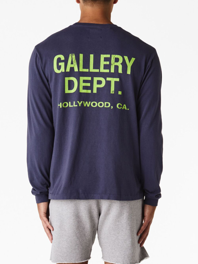 Shop Gallery Dept. Logo-print Long-sleeve T-shirt In Blue