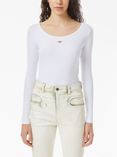 Diesel White T-ballet-d Long Sleeve T-shirt In White