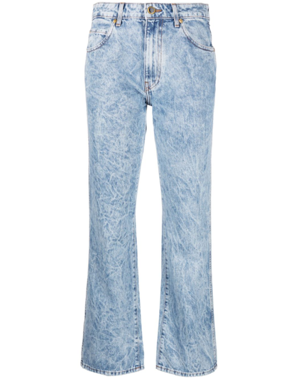 Shop Khaite Vivan Bootcut-leg Jeans In Blue
