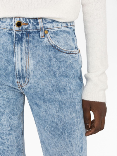Shop Khaite Vivan Bootcut-leg Jeans In Blue