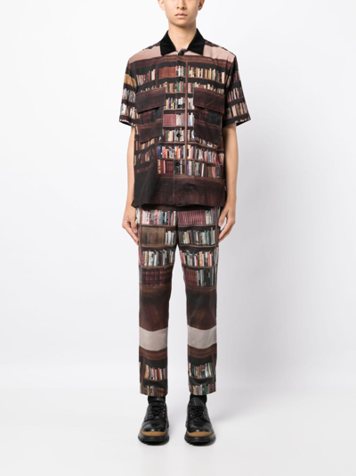Shop Sacai X Interstellar Photograph-print Cotton Shirt In Brown