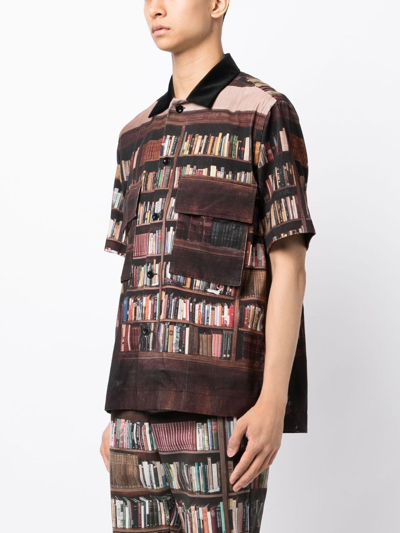 Shop Sacai X Interstellar Photograph-print Cotton Shirt In Brown
