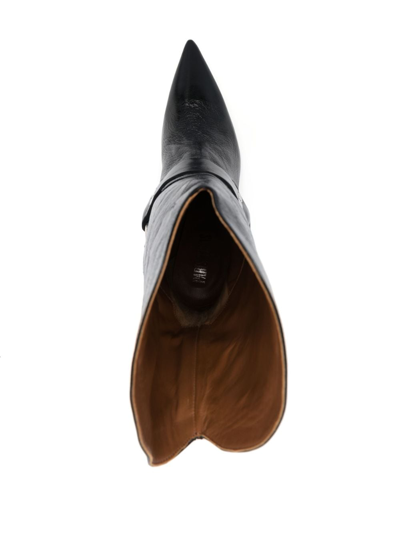 Paris Texas Pointed-toe Leather Boots In Black