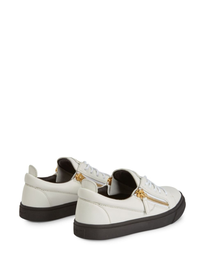 Shop Giuseppe Zanotti Nicki Leather Low-top Sneakers In White