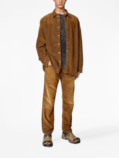 Diesel D-simply Corduroy Shirt In Brown