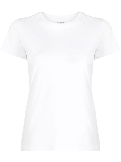 Shop Vince Round-neck Cotton T-shirt In White