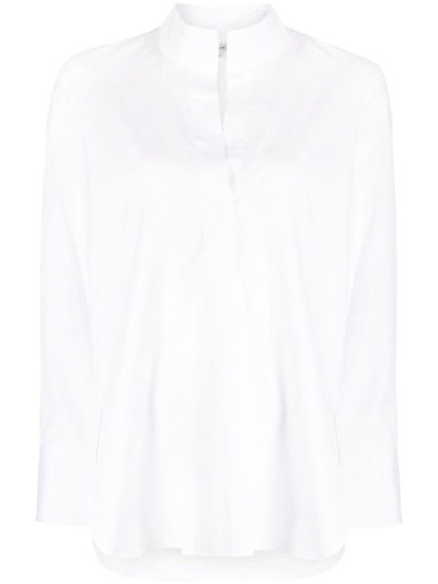 Shop Vince Cotton V-neck Blouse In White