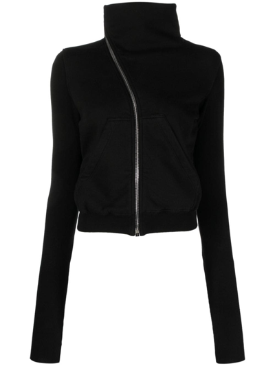 Shop Rick Owens Drkshdw Exposed-zip Asymmetric Sweatshirt In Black